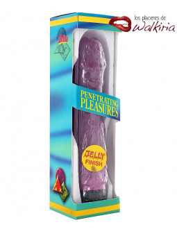 Presentación Penetrating Pleasures Vibrador realístico púrpura