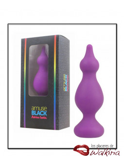 Amuse Black Plug Anal Silicone Purple M